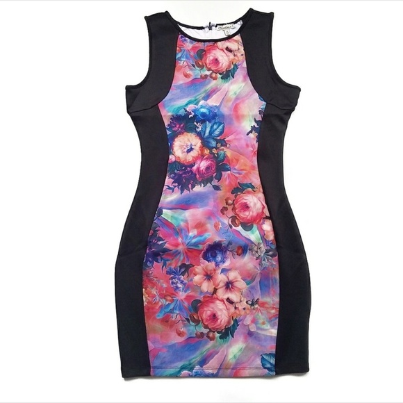 SCUBA GRAFFITI BODYCON DRESS - Picture 2 of 6